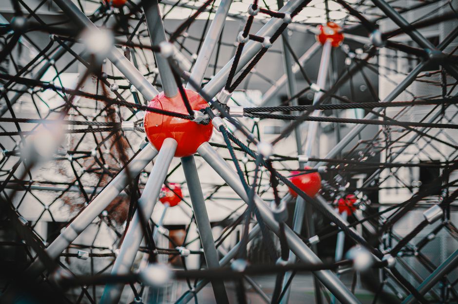 An abstract network of connected nodes representing marketplace mirrors